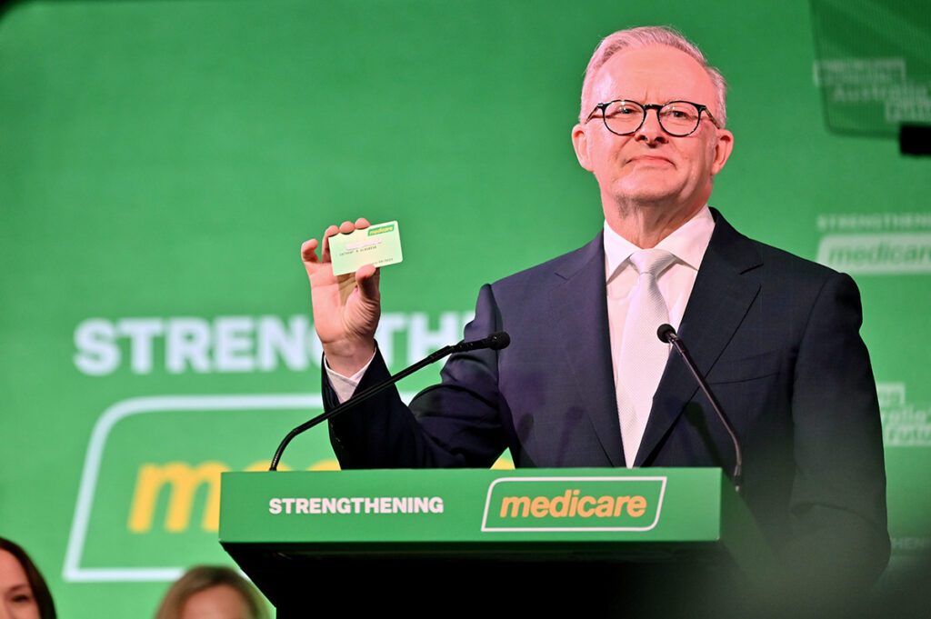 LAUNCESTON, TASMANIA, NewsWire Photos. 23 FEBRUARY, 2025. Prime Minister, Anthony Albanese makes a major speech about Labor’s plan to Build Australia’s Future and Strengthening Medicare. Picture: NewsWire/ Scott Gelston